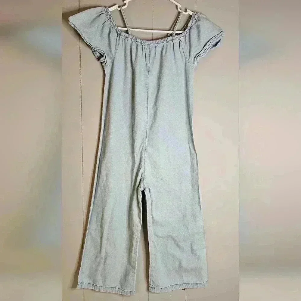 Zara Girls Collection Denim Jumpsuit Romper Pockets Size 11/12